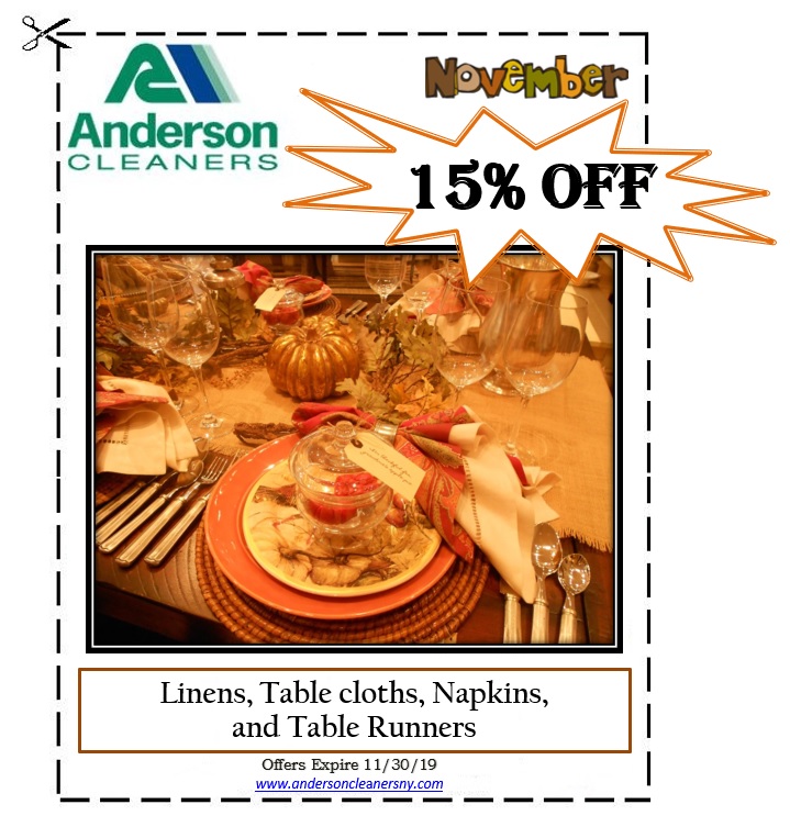 Anderson Cleaners' Monthly Coupons